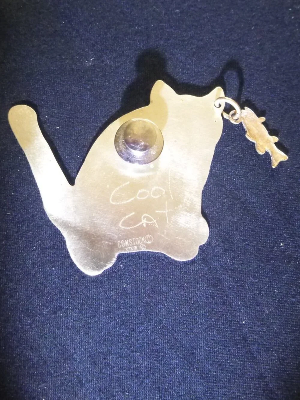 Vintage Toby & Max Sterling Silver Cool Cat Brooch Pin on Original Card